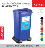 GERİ DÖNÜŞÜM KUTUSU PLASTİK 70 LT (4398)
