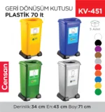 GERİ DÖNÜŞÜM KUTUSU PLASTİK 70 LT (4398)