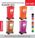 GERİ DÖNÜŞÜM KUTUSU PLASTİK 70 LT (4398)