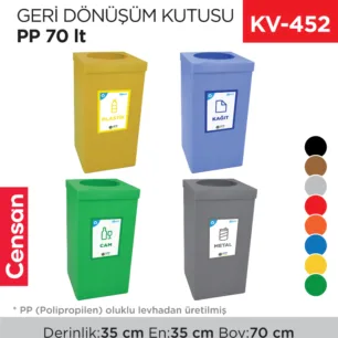 GERİ DÖNÜŞÜM KUTUSU PP 70 LT