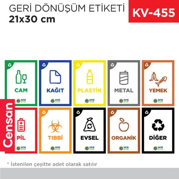 GERİ DÖNÜŞÜM ETİKETİ 21*30 CM