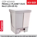 PEDALLI ÇÖP KOVASI PLANET DUO NO:2 (25+25 LT)(UP312)