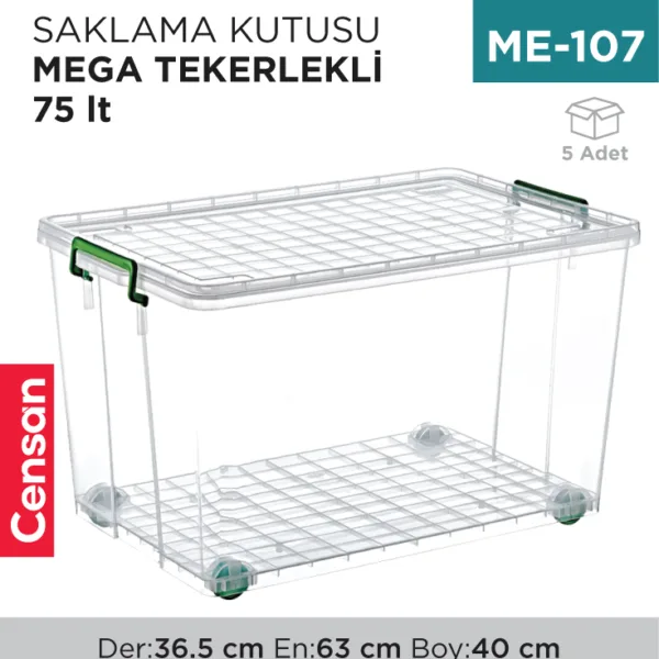 SAKLAMA KUTUSU MEGA TEKERLİ 75 LT(2625)