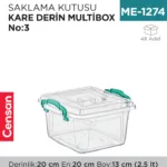 SAKLAMA KUTUSU KARE DERİN M.BOX NO:3 (2.5 LT) (E-622)