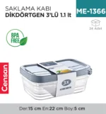 SAKLAMA KABI D.DÖRTGEN 3LÜ 1.1 LT (E-749)
