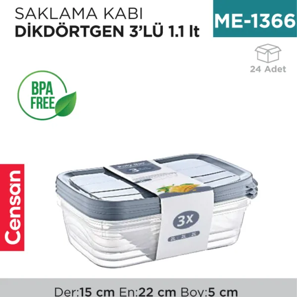 SAKLAMA KABI D.DÖRTGEN 3LÜ 1.1 LT (E-749)