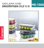 SAKLAMA KABI D.DÖRTGEN 3LÜ 1.1 LT (E-749)