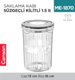 SAKLAMA KABI SÜZGEÇLİ KİLİTLİ 1.5 LT (LC-470)