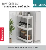 RAF ÜNİTESİ TEKERLEKLİ 3LÜ SLİM (0060)(3010)(0268)(0800)