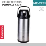 TERMOS ÇELİK POMPALI 4.5 LT (CKR2009)