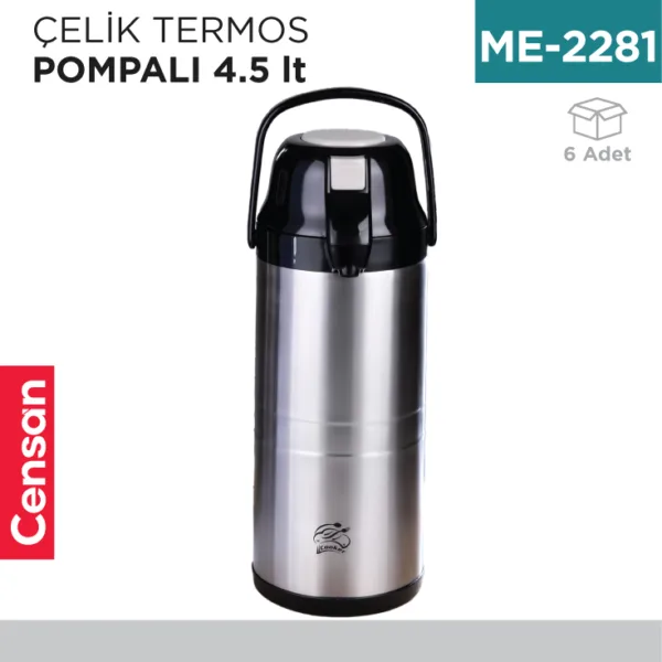 TERMOS ÇELİK POMPALI 4.5 LT (CKR2009)