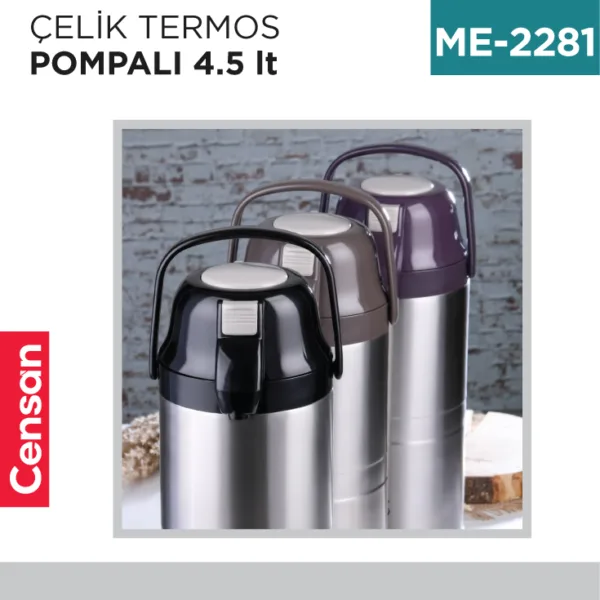 TERMOS ÇELİK POMPALI 4.5 LT (CKR2009)