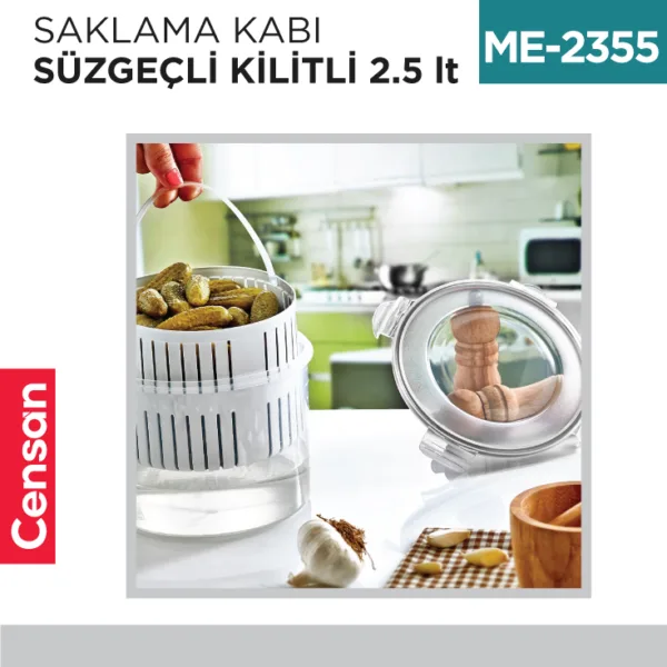 SAKLAMA KABI SÜZGEÇLİ KİLİTLİ 2.5 LT (LC-650)