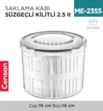 SAKLAMA KABI SÜZGEÇLİ KİLİTLİ 2.5 LT (LC-650)