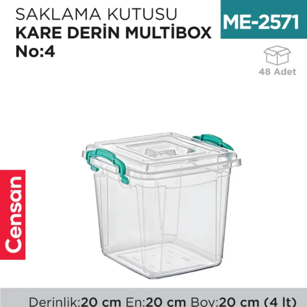 SAKLAMA KUTUSU KARE DERİN M.BOX NO:4 (4 LT) (E-623)