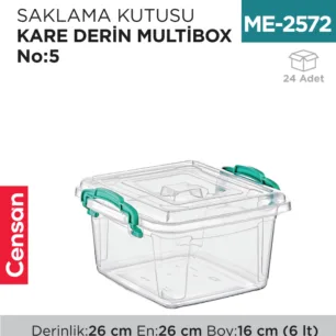 SAKLAMA KUTUSU KARE DERİN M.BOX NO:5 (6 LT) (E-624)