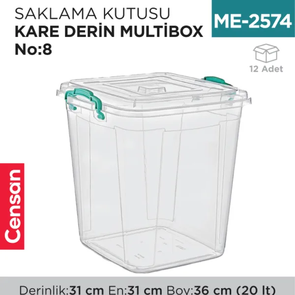 SAKLAMA KUTUSU KARE DERİN M.BOX NO:8 (20 LT) (E-627)