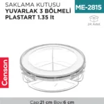 SAKLAMA KUTUSU YUVARLAK 3 BÖLMELİ PLASTART 1
