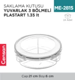 SAKLAMA KUTUSU YUVARLAK 3 BÖLMELİ PLASTART 1