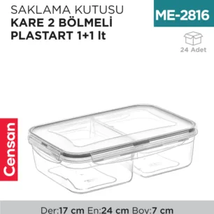 SAKLAMA KUTUSU KARE 2 BÖLMELİ PLASTART 1+1 LT (LC-525)