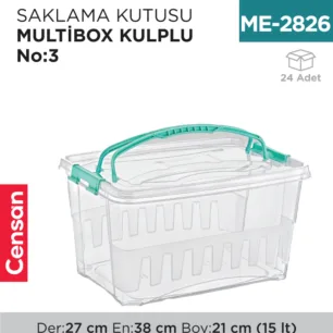 SAKLAMA KUTUSU M.BOX KULPLU NO:4 (15 LT) (E-353)