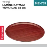 TEPSİ LAMİNE KAYMAZ YUVARLAK 38 CM