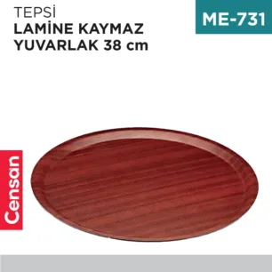 TEPSİ LAMİNE KAYMAZ YUVARLAK 38 CM
