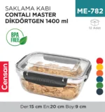 SAKLAMA KABI CONTALI MASTER DİKDÖRTGEN 1400 ML (30813)
