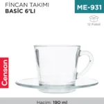 FİNCAN TAKIMI 6LI BASİC P.BAHÇE (97948)(96693)(96636)