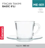FİNCAN TAKIMI 6LI BASİC P.BAHÇE (97948)(96693)(96636)