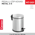 PEDALLI ÇÖP KOVASI METAL 3 LT(1001) (402)