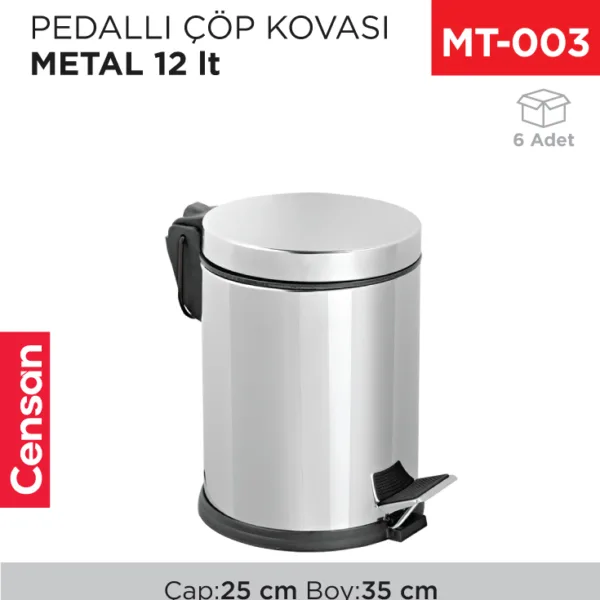 PEDALLI ÇÖP KOVASI METAL 12 LT(1003)(405)