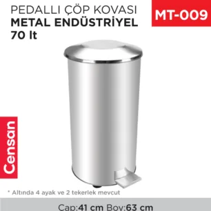 PEDALLI ÇÖP KOVASI METAL 70 LT (1012)(434)