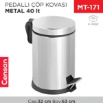 PEDALLI ÇÖP KOVASI METAL 40 LT EVSEL(1020)(409)