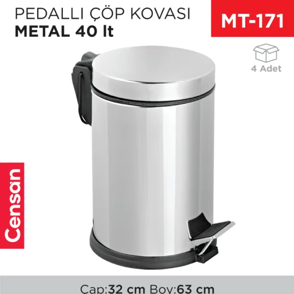 PEDALLI ÇÖP KOVASI METAL 40 LT EVSEL(1020)(409)