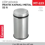 PRATİK KAPAKLI ÇÖP KOVASI METAL 32 LT (806)