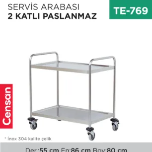 SERVİS ARABASI 2 KATLI PASLANMAZ (7603)