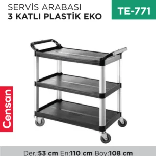 SERVİS ARABASI 3 KATLI PLASTİK (7379)(SAS-1)