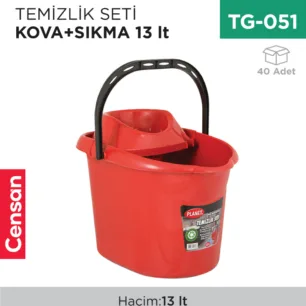 TEMİZLİK SETİ KOVA+KEP 13 LT(UP 603)