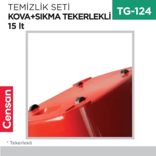 TEMİZLİK SETİ KOVA+SIKMA TEKERLEKLİ 15 LT ORJİNAL (UP 605)