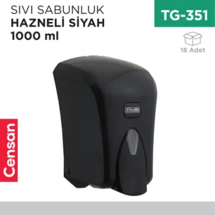 SIVI SABUNLUK HAZNELİ SİYAH VİALLİ 1000 ML (S6B)