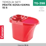 TEMİZLİK SETİ PRATİK KOVA+KEP 15 LT.(TP-131)