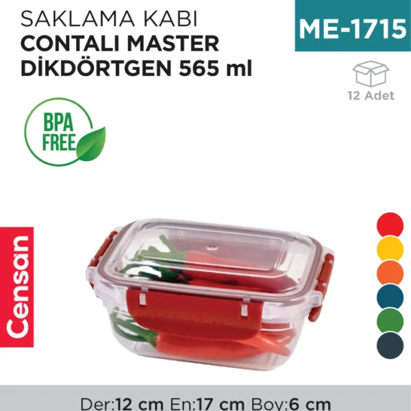 SAKLAMA KABI CONTALI MASTER DİKGÖRTGEN 565 ML (30842)