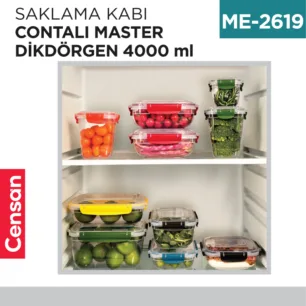 SAKLAMA KABI CONTALI MASTER DİKDÖRTGEN 4000 ML (30815)