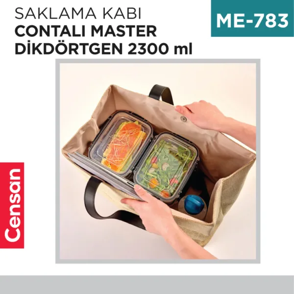SAKLAMA KABI CONTALI MASTER DİKDÖRTGEN 2300 ML (30814)
