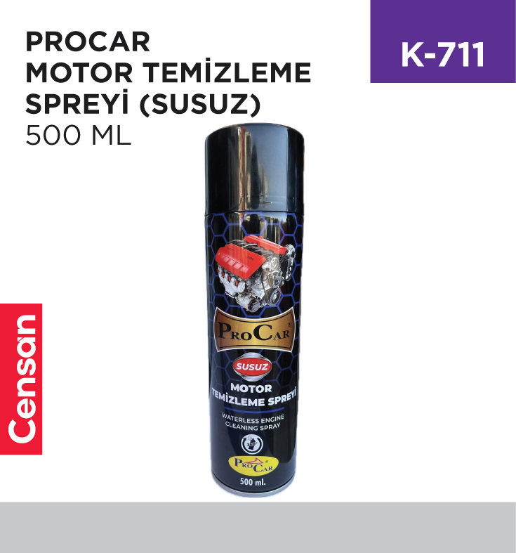 K-711_93acdb832c1e39acba4e653508fe1da3 PROCAR MOTOR TEMİZLEME SPREYİ (SUSUZ) 500 ML