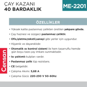 ÇAY KAZANI 40 BARDAKLIK