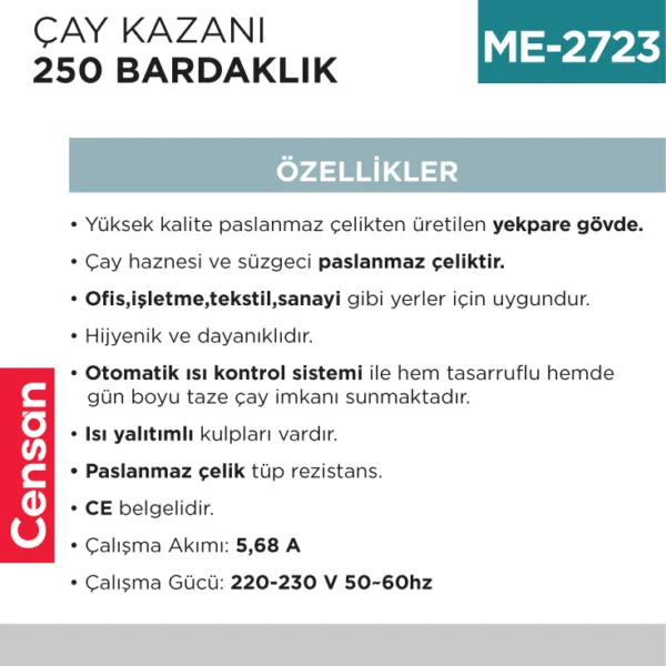 ÇAY KAZANI 250 BARDAKLIK