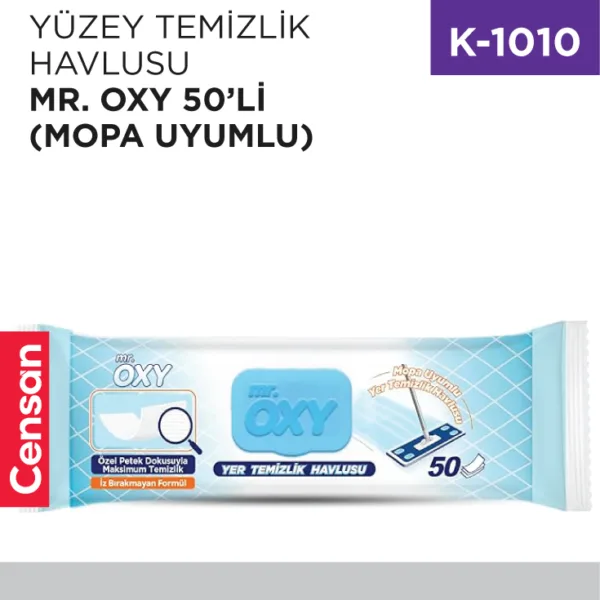 YER TEMİZLİK HAVLUSU MR.OXY 50Lİ (MOPA UYUMLU)