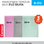 MİKROFİBER TEMİZLİK BEZİ 3LÜ SİLVİA (40*65)(SLV12)